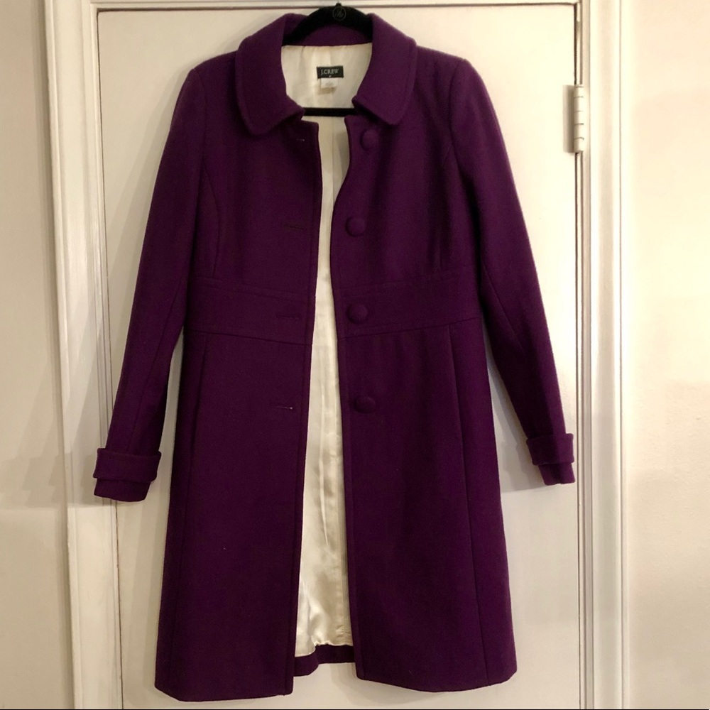 J. Crew Purple Wool Pea Coat